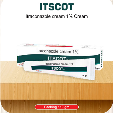 Product Name: Itscot, Compositions of Itscot are Itraconazone 1% w/w Cream - Scothuman Lifesciences
