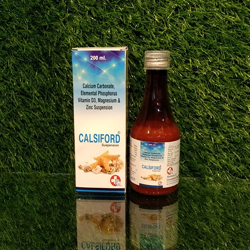 Product Name: Calsiford, Compositions of Calsiford are Calcium Carbonate,Elemental Phosphorus Vitamin D3,Magnesium & Zinc Suspension  - Crossford Healthcare