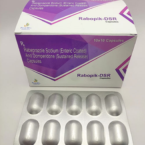 Product Name: Robopik DSR, Compositions of Robopik DSR are Rabeprazole Sodium (Enteric Coated) & Domeperidone (Sustained Release) Capsules - Peakwin Healthcare