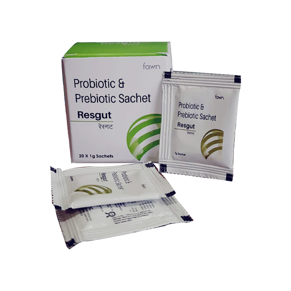 Product Name: Resgut, Compositions of Resgut are Pre Pro Biotic Sachet - Fawn Incorporation