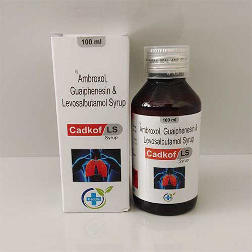 Product Name: Cadkof LS, Compositions of Cadkof LS are Ambroxol,Guaiphenesin & Levosalbutamol Syrup - Caddix Healthcare