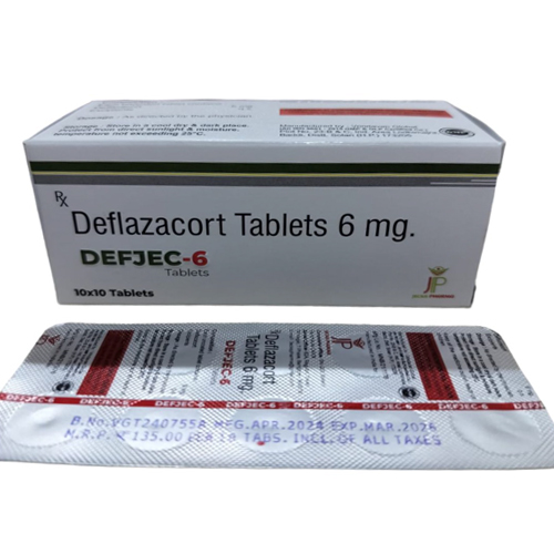 Product Name: Defjec6, Compositions of Defjec6 are Deflazacort Tablets 6mg - Jecks Pharma