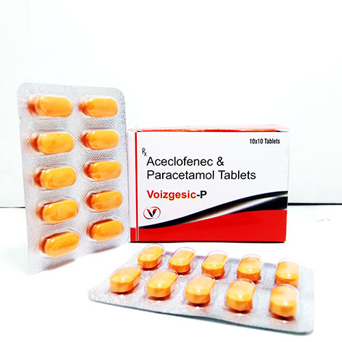 Product Name: Voizgesic P, Compositions of Voizgesic P are Aceclofenac 100mg+Paracetamol 325mg - Voizmed Pharma Private Limited