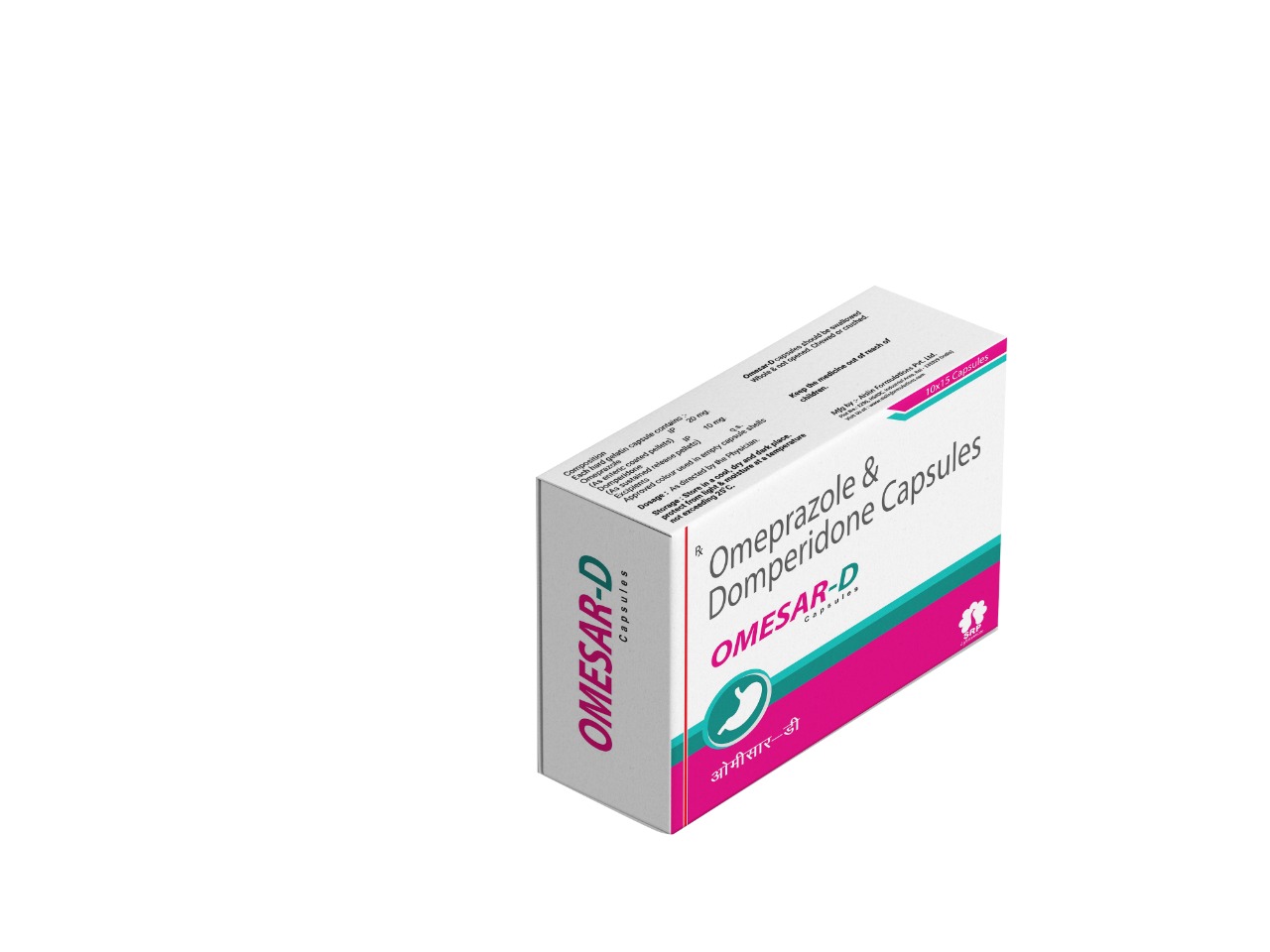 Product Name: OMESAR D, Compositions of are Omeprazole and domperidone capsules - Cynak Healthcare