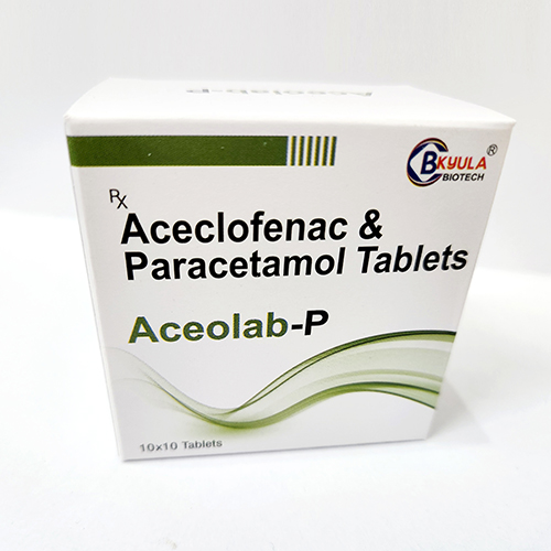 Product Name: Aceolab P, Compositions of Aceolab P are Aceclofenac & Paracetamol Tablets - Bkyula Biotech