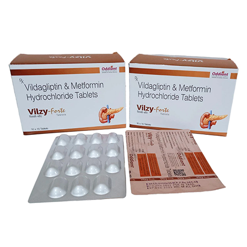 Product Name: Vilzy Forte, Compositions of Vilzy Forte are Vildagliptin & Metformin Hydrochloride Tablets - Oddiant Formulations