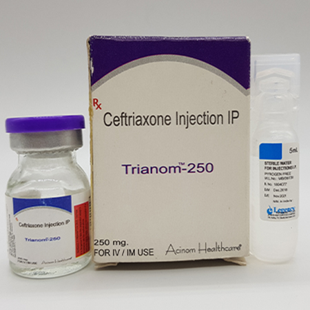 Product Name: Trianom, Compositions of Trianom are Ceftriaxone Injection IP - Acinom Healthcare