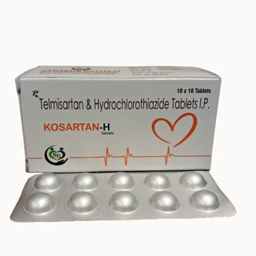 Product Name: KOSARTAN H, Compositions of are Telmisartan 40mg + Hydrochlorthiazide 12.5mg - Edelweiss Lifecare
