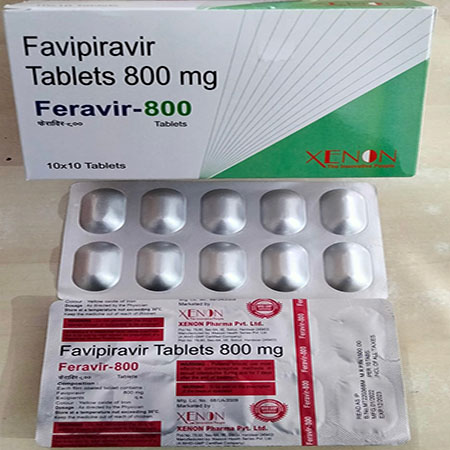 Product Name: Feravir 800, Compositions of Feravir 800 are Favipiravir Tablets 800 mg - Xenon Pharma Pvt. Ltd