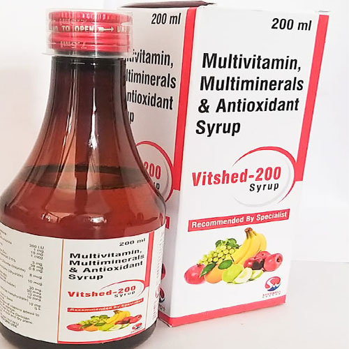 Product Name: Vitshed 200, Compositions of Vitshed 200 are Multivitamin, multiminerals & antioxidant - Shedwell Pharma Private Limited