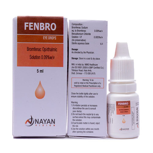 Product Name: Fenbro, Compositions of Fenbro are Bromfenac Opithalmic Solution - Arlak Biotech