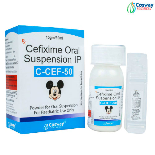 Product Name: C CEF 50, Compositions of C CEF 50 are CEFIXIME 50 MG - Cosway Biosciences