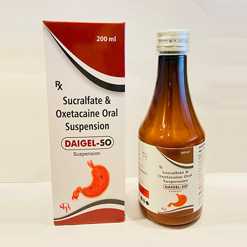 Product Name: Daigel So, Compositions of Daigel So are Sucralfate & Oxetacaine Oral Suspension - Disan Pharma