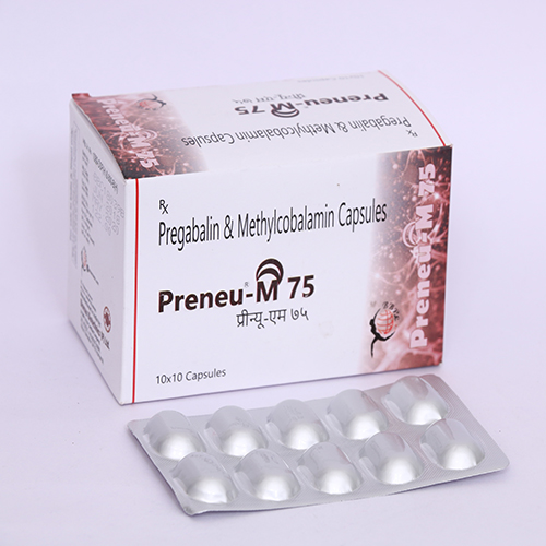Product Name: PRENEU M 75, Compositions of PRENEU M 75 are Pregabalin, Methylcobalamin Capsules - Biomax Biotechnics Pvt. Ltd