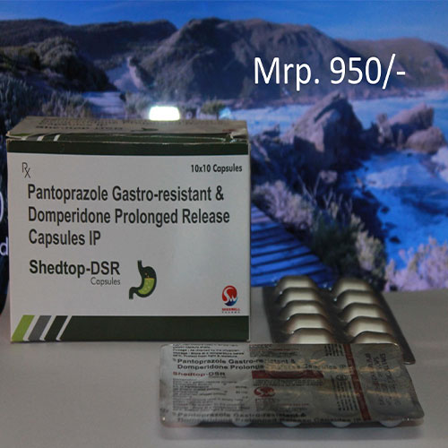 Product Name: Shedtop DSR, Compositions of Shedtop DSR are Pantaprazole Gastro Resistant & Domperidone Prolonged Release - Shedwell Pharma Private Limited