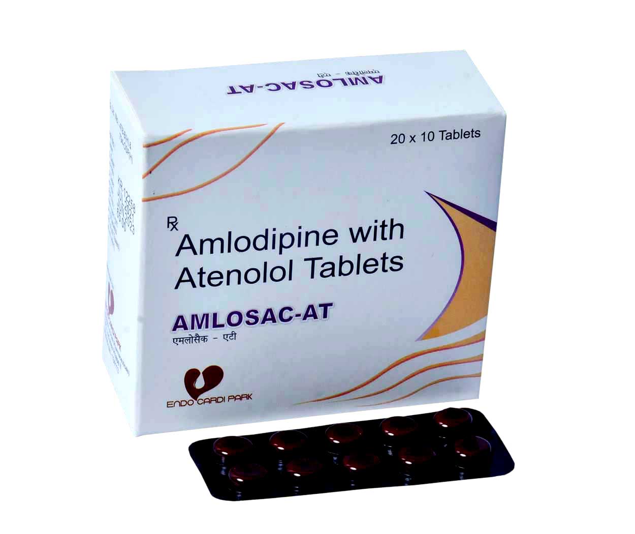 Product Name: AMLOSAC AT, Compositions of AMLOSAC AT are Amlodipine with Atenolol Tablets - Park Pharmaceuticals