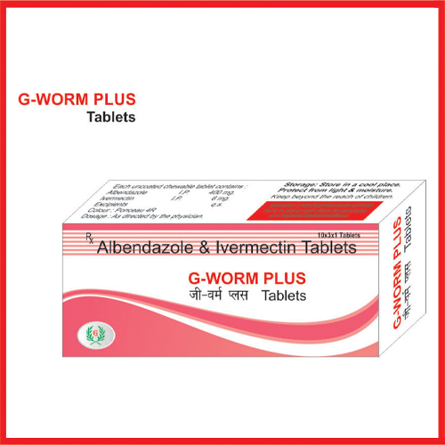 Product Name: G Worm Plus, Compositions of G Worm Plus are Albendazole & Ivermectin Tablets - Greef Formulations