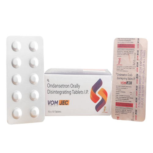 Product Name: Vomjec, Compositions of Vomjec are Ondansetron Orally Disintegrating Tablets I.P - Jecks Pharma