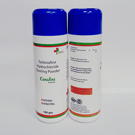 Product Name: Conafine, Compositions of Conafine are Terbinafine Hydrochloride Dusting Powder - Ronish Bioceuticals