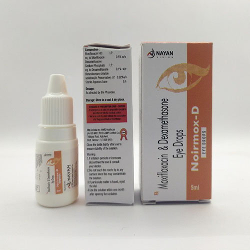 Product Name: Noirmox D, Compositions of Noirmox D are Moxifloxacin & Dexamethasone Eye Drops - Arlak Biotech