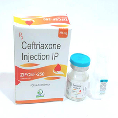 Product Name: ZIFCEF 250, Compositions of ZIFCEF 250 are Ceftriaxone Injection IP - Ozenius Pharmaceutials