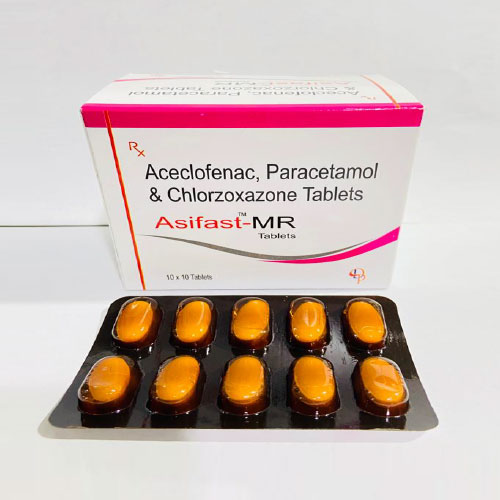 Product Name: Asifast MR, Compositions of Asifast MR are Aceclofenac, Paracetamol and Chlorzoxazone Tablets - Disan Pharma