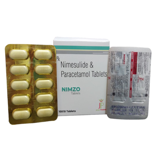 Product Name: Nimzo, Compositions of Nimzo are Nimesulide & Paracetamol - Jecks Pharma
