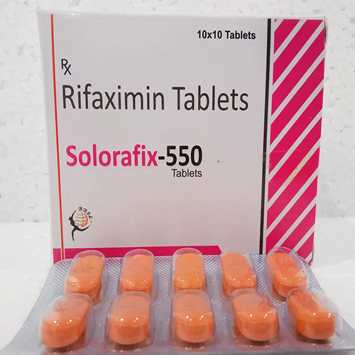 Product Name: SOLORAFIX 550, Compositions of SOLORAFIX 550 are Rifaximin Tablets - Biomax Biotechnics Pvt. Ltd