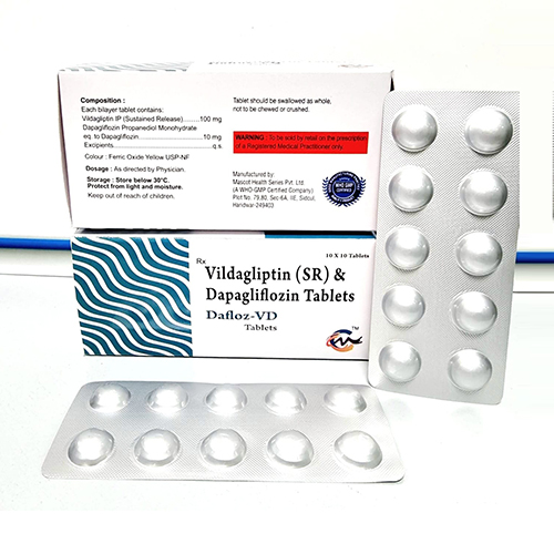 Product Name: Dafloz VD, Compositions of Dafloz VD are Vildagliptin (SR) & Dapagliflozin Tablets - Cardimind Pharmaceuticals