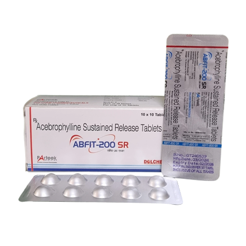 Product Name: ABFIT200 SR, Compositions of ABFIT200 SR are Acebrophylline Sustained Release Tablets - Dolchem Pharmaceuticals Private Limited