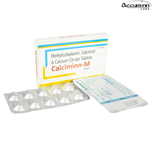 Product Name: Calciminn M, Compositions of Calciminn M are Methylcobalamin, Calcitriol & Calcium Citrate Tablets - Accuminn Labs