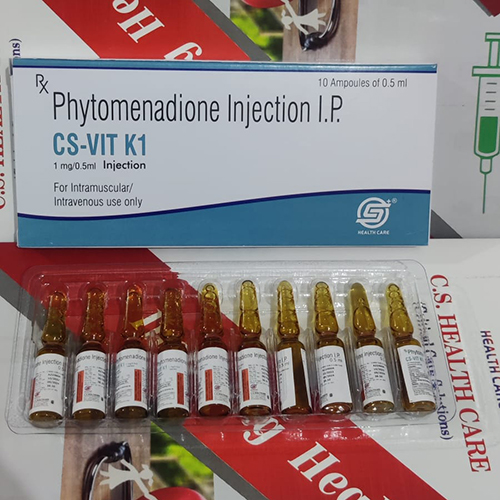 Product Name: CS VIT K1, Compositions of CS VIT K1 are Phytomenadione Injection I.P. - C.S Healthcare