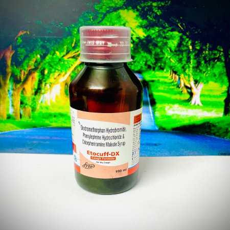 Product Name: Etocuff DX, Compositions of Etocuff DX are Dextromethorphan Hydrobromide,Chlorpheniramine Maleate  & Phenylephrin Hydrochloride  Syrup - Eton Biotech Private Limited
