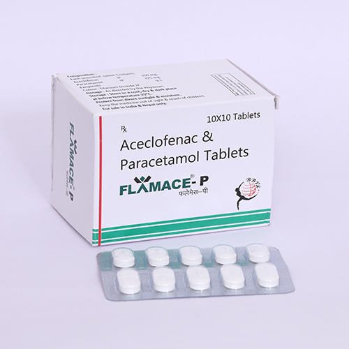 Product Name: FLAMACE P, Compositions of FLAMACE P are Aceclofenac & Paracetamol Tablets - Biomax Biotechnics Pvt. Ltd