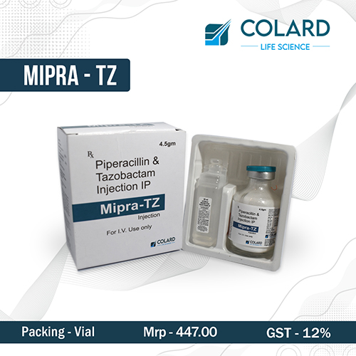 Product Name: MIPRA   TZ, Compositions of MIPRA   TZ are Piperacillin & Tazobactam Injection IP - Colard Life Science