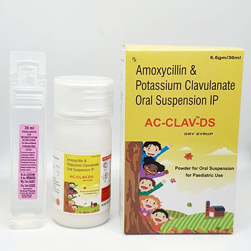 Product Name: Ac Clav DS, Compositions of Ac Clav DS are Amoxycillin & Potassium Clavulanate Oral Suspension Ip - Pride Pharma