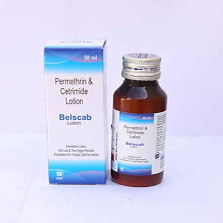 Product Name: Belscab, Compositions of Belscab are Permethrin & Cetrimide Lotion - Eviza Biotech Pvt. Ltd