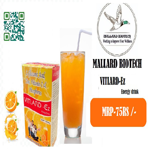 Product Name: VITLARD Ez, Compositions of VITLARD Ez are Glatomic Acid, San Vitamin C Phosphorus - Mallard Biotech Private Limited