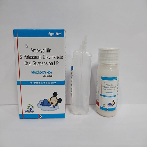 Product Name: Moxfit CV 457, Compositions of Moxfit CV 457 are Amoxycillin & Potassium  Clavulanate Oral Suspension IP - Healthtree Pharma (India) Private Limited