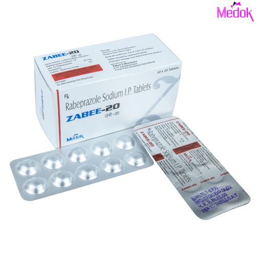 Product Name: Zabee 20, Compositions of Zabee 20 are Rabeprazole sodium IP tablets - Medok Life Sciences Pvt. Ltd