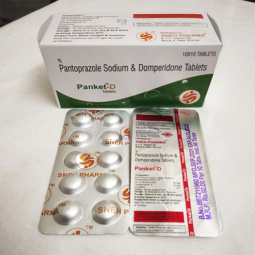 Product Name: Panket D, Compositions of Panket D are Pantoprazole sodium & Domperidone - Sneh Pharma Private Limited