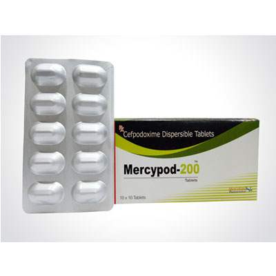 Product Name: MERCYPOD 200, Compositions of Cefpodoxime Dispersible Tablets are Cefpodoxime Dispersible Tablets - Alardius Healthcare