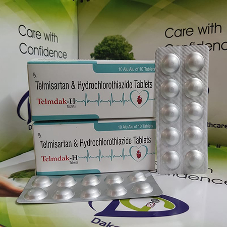 Product Name: Telmdak H, Compositions of are Telmisartan & Hydrochlorothiazide Tablets  - Dakgaur Healthcare