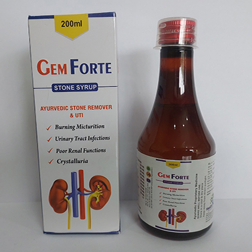 Product Name: Gem forte, Compositions of Gem forte are Ayurvedic Stone Remover & UTI - Healthtree Pharma (India) Private Limited