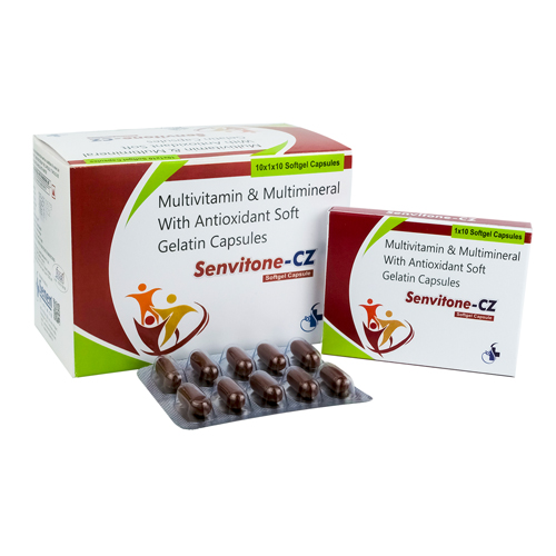 Product Name: Senvitone CZ, Compositions of Senvitone CZ are Multivitamin & Multimineral with Antioxidant Soft Gelatin - Senen Biotech