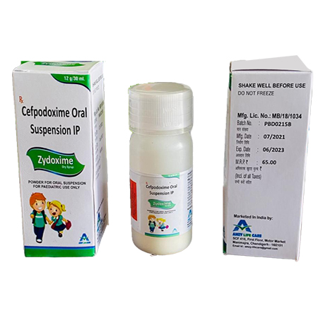 Product Name: ZYDOXIME, Compositions of ZYDOXIME are Cefpodoxime Oral Suspension IP - Amzy Life Care