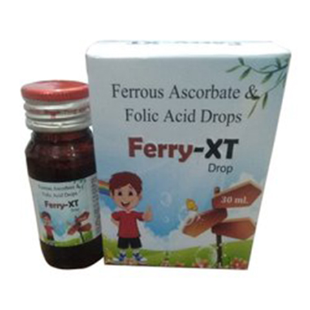 Product Name: Ferry XT, Compositions of Ferrous Ascrobate & Folic Acid Drops are Ferrous Ascrobate & Folic Acid Drops - Oreo Healthcare