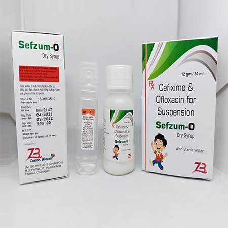 Product Name: Sefzum O, Compositions of Sefzum O are Cefixime & Oflaxacin Suspension - Zumax Biocare