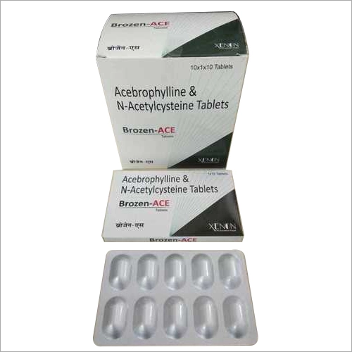 Product Name: Brozen Ace, Compositions of Brozen Ace are Acebrophylline-N-Acetylcysteine-Tablets - Xenon Pharma Pvt. Ltd
