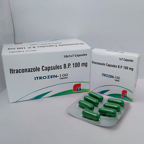 Product Name: Itrozen 100, Compositions of Itrozen 100 are Itraconazole - Healthkey Life Science Private Limited